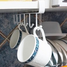 컵걸이 흰색 싱크대선반걸이