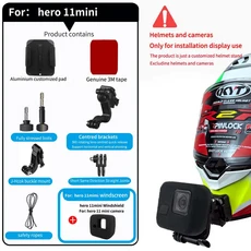 호환TUYU 캠스티어 맞춤형 CNC 알루미늄 KYT R2R 헬멧 턱 마운트 고프로 맥스 히어로 12 11 10 9 인스타 3, 04 For GoPro 11mini