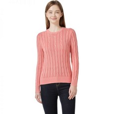 리디아 바인 여성 수피마코튼 빅케이블 스웨터 - 워싱핑크 252559
