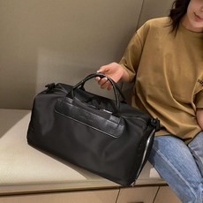 健身包女乾溼分離游泳運動運動包短途旅行大容量手提行李袋輕便熱賣中, 黑色升級可套拉桿, 1個