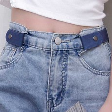 바지 줄이기 벨트 똑딱이 단추 수선 허리 청바지 조절 고리 고무줄, 네이비, 1개