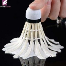 臺灣熱賣 羽毛球耐打王鵝毛打不爛比賽學習學生娛樂訓練鴨毛正品室外羽毛球 ANMI, 耐打訓練白色羽毛球-6只裝白, 1個