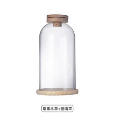 바 스모크 덮개 커버 돔 연기 훈연기 스모크건, L. 일반 목재 덮개  유리 연기 덮개 세트, 1