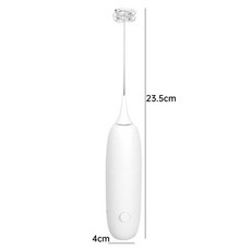 電池型號持久奶泡攪拌器 不銹鋼廚房可拆卸打蛋器 迷你手持無線電動打蛋器 適用於冰沙咖啡, 白色