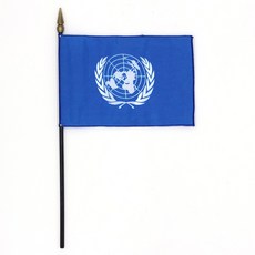 인사동공예 미니 탁상기 깃발 세계 국기 만국기 10x15cm, 1개, UN