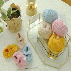 태교 뜨개질 아기덧신 DIY 키트 [어폼 손뜨개 세트 코바늘 뜨기 아기신발 만들기 태교손뜨개], 실(블루)+단추1쌍+바늘2개, 1개