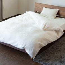 푸와리 극세사 이불 커버 퀸 210x210cm (브라운), Ivory