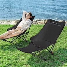 AORAN 캠핑의자 1+1 접이식 각도조절 경량 무중력의자, 2개, 블랙