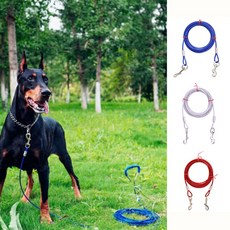 튼튼한 대형견 와이어 리드줄 6mm 10m 목줄 산책용품, 6mmx10m_실버, 1개