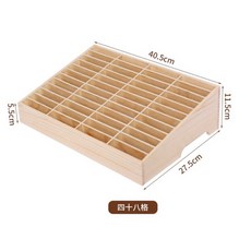 實木立體梯形桌面收納盒24格/48格 多格手機睫毛卡片飾品收納展示架, 1個