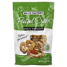 스낵 팩토리 프레첼 크리스프 갈릭 파마산 델리 스타일 Snack Factory Pretzel Crisps Garlic Parmesan Deli Style 7.2 oz, 204g, 1개