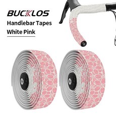 BUCKLOS 도로 자전거 핸들 바 테이프 방수 레이싱 스트랩 플라워 프린트 미끄럼 방지 충격, 04 BAUHINIA-White Pink, 1개