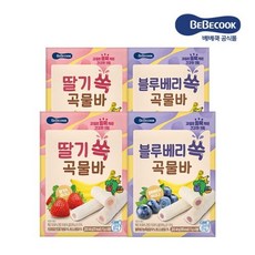 베베쿡 과일 쏙 곡물바 4개 세트, 딸기2+블루베리2
