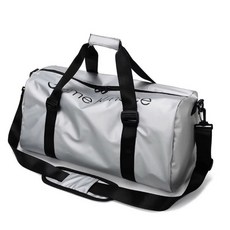 健身包男乾濕分離訓練運動包，手提行李袋，短程旅行大容量游泳包, 銀色52*24*24公分, 1個