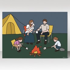뚜뚜아트 감성 가족 포스터 We are family3, 45. Camping(가로형)