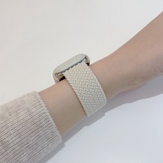 우먼스9999 애플워치 호환가능 7 SE 6 3 2 브레이드 솔로루프 스트랩 38 40 41 42 44 45 mm 호환가능, 스타라이트, 38/40/41mm (L)