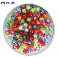 (투명이중구슬) 크리스탈비즈/비즈/공예/키링/만들기/컬러/구슬/팔찌/목걸이/공예용/꽃비즈/모양/데코/아트, 1개