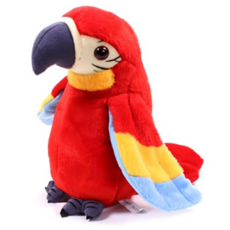다다랜드 말하는 앵무새 작동동물인형, 240mm, 무작위색상, 1개