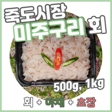 [죽도시장막회] 오늘 잡은 자연산 미주구리회 기름가자미 세꼬시, 500g, 1개