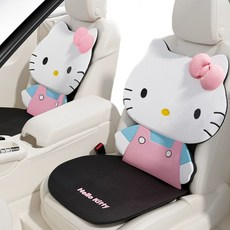 다나에 헬로키티 라이선스 사계절 차량용 자동차 일체형 커버 시트커버 세트 +Integrated International Trade Co. Ltd 머리핀, 핑크 앞좌석, 1개