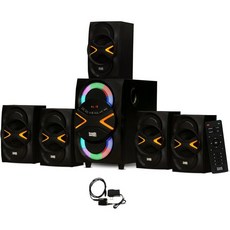 Acoustic Audio by Goldwood음향 오디오 AA5210 홈 시어터 5.1 스피커 시스템블루투스 LED FM 튜너 및 광 입력 포함