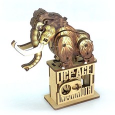 立體可動木質拼圖-猛瑪象 益智玩具 環保木質 親子互動 創意擺飾, 1個