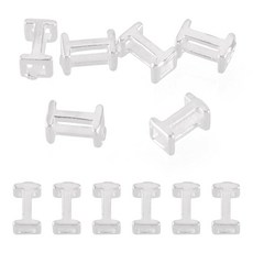 Magibeads 6피스 925 스털링 실버 할로우 레터 비즈 팔찌 미니 3D 글자 U 이니셜 알파벳 수평 구멍 참 주얼리 제작용 귀걸이 목걸이 공예용 290284 891023, 실버 I