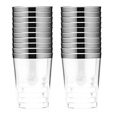 플라스틱 일회용 실버라인 맥주컵 일회용컵 300ml, 2세트, 20개