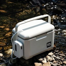 新款戶外釣魚箱 輕便可坐釣箱 打氧活魚蝦專用 海釣蝦箱, 13LPU白色綠邊-帶冰盒充電靜音氧氣泵,無規格