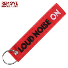 1개 PC 비행 제거 오토바이 자동차 남성용 키체인 자수 태그 패션 선물 장신, LOUD NOISE ON