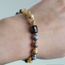 홍콩호안석 팔찌 불교 건강 원석 소원 부적 12지신 용띠