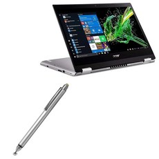 BoxWave Acer Spin 3 (SP314-53N)와 호환되는 스타일러스 펜 - 듀얼팁 정전식 스타일러스 파이버 팁 디스크 메탈릭 실버, BoxWave Acer Spin 3 (SP314-53N