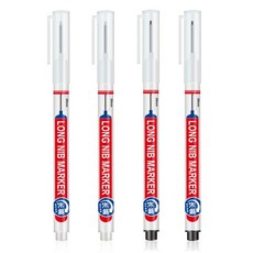 20mm 방수 롱 니브 헤드 마커 금속용 딥 홀 마커 펜 목공 도구용 화이트/레드/블랙/블루/그린 잉크, [04] Black 2 White 2