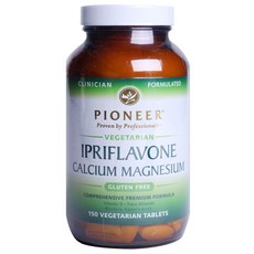 PIONEER 無麩質骨黃酮鈣鎂素食錠, 1個, 150 件