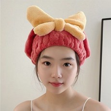 솔버 빨리 마르는 헤어캡, 2개, 레드