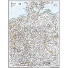 내셔널 지오그래픽 지도 독일 월 맵 컴팩트 21 x 16 인치 전면 라미네이션, Front Lamination
