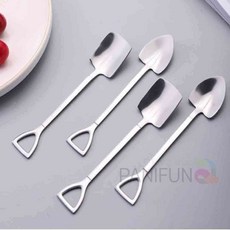 디저트스푼 아이스크림스푼 빙수스푼 요거트숟가락 아이스크림숟가락 특이한숟가락 chl73061wU, 2삽모양티스푼-사각형