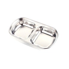 스텐 사각 양념 소스접시 미니 반찬접시 노지캠핑 모토캠핑 등산, 1개, 2구