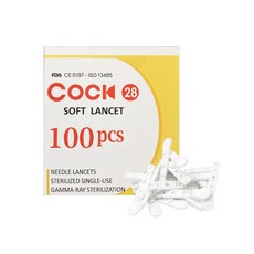 COOK (로슈 아큐첵 전용 채혈침) 쿡소프트란셋 28G 100개입 채혈기/채혈침, 1개