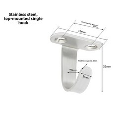 루프 후크 천장 램프갓 프로젝션 스크린 특수 용도 헤비 듀티 벽걸이 회전, 1개, 5. 스테인리스 스틸 천장형 싱글 후크