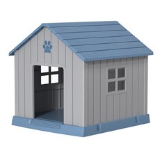 지오리빙 DH024A 강아지집 개집 중형견 대형견 초대형견 야외 마당 견사 애완견 하우스 사계절, 1개, DH024A/그레이+블루