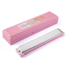 孔聲 24孔複音口琴 C調 布魯斯口琴 民謠口琴 演奏口琴, 粉, 1個