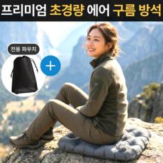 스마일플로우 프리미엄 초경량 휴대용 에어쿠션 방석, 그레이