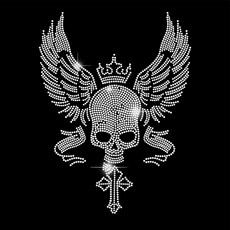 1개 유리 핫픽스 라인스톤 다리미 부착형 의상 액세서리 (해골 모양 옷 가방 바지용) 297x210mm, 혼합색