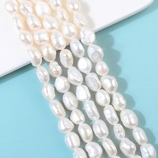 비즈아이 [6032-04]담수진주 못난이오벌 약7x9mm 크림 1줄(약36cm)