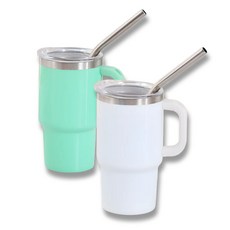 블룸트레일 캠핑 소주잔 미니 텀블러 90ml x 2개 세트, 1세트, 화이트+그린