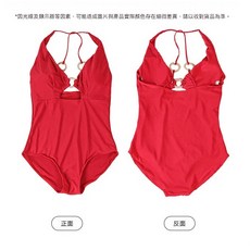 連體泳衣女裝 復古性感露背吊帶泳裝 韓國Ins風 遮肚顯瘦 泡湯溫泉海邊游泳池, 紅色,均碼【建議40-60公斤】