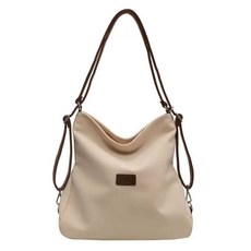 趙今麥同款 斜挎包 米色單肩帆布包, 米色單肩包, 1個