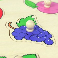 브이커머스 아기원목장난감 원목 꼭지퍼즐 과일