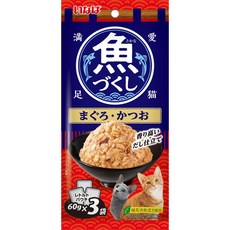 CIAO 魚盛 貓餐包 鮪魚鰹魚 香味日式高湯 60g x 3袋, 1個, 180g, 鮪魚+鰹魚 TCR-171